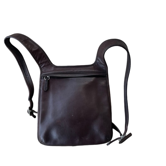 Vintage Rare COACH #9405 Slim Flat Hippie Backpack Brown Leather. - Picture 1 of 12